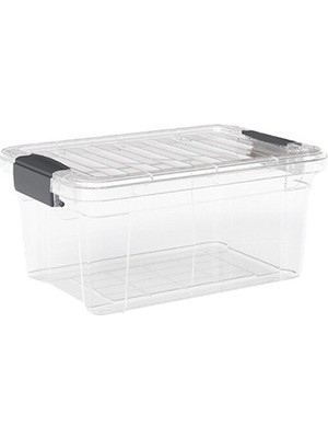 Dünya DP-33111-102 Çok Amaçlı Saklama Kutusu ve Organizer 1.75LT 140X204X97MM Şeffaf Kilitli Kapak - 24'li Paket