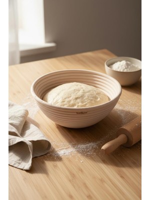 Bambum Puder - Ekmek Mayalama Sepeti Yuvarlak 22 cm