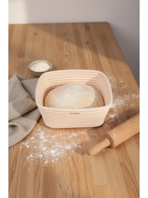 Bambum Puder - Ekmek Mayalama Sepeti Kare 20 cm