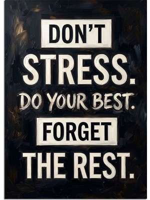 Tablomega Don't Stress Motivasyon Yazısı Dekoratif Kanvas - Mdf Ahşap Tablo