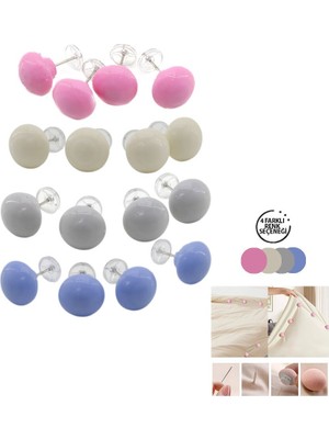 İbico Ibico İ20-018 Mantar Iğne Uçlu Yorgan Klips ve Nevresim Tutucu Sabitleyici 4 Adet Plastik Mix Renk - 50'li Paket