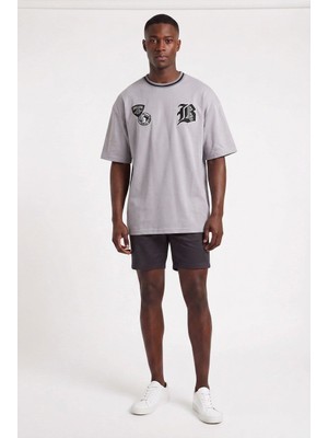 Blow Up Future Gen World Wide Gri Oversize Erkek T-Shirt 141303