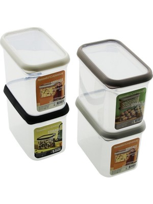 Qlux Ideas Qlux L-00974 Bomonti Plastik Saklama Kabı 1900ML Dikdörtgen - 12'li Paket