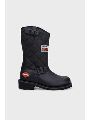 Harley Davidson Siyah Kadın Çizmesi 025G100071-BLACK-DERI