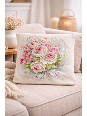 Carla Loren-18 Çift Yön Desen Goblen Dekoratif Yastık Kılıfı 45X45