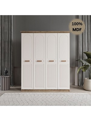 Comiet Pera 4 Kapak Mdf Gardırop