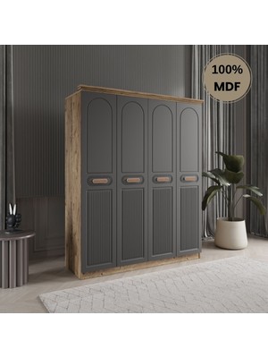 Comiet Pera 4 Kapak Mdf Gardırop