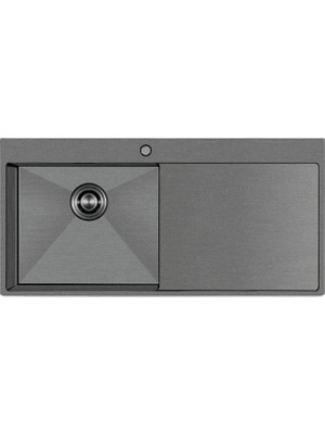 Crauf Vıa Lattea 6174 100CM Pvd Füme Sağ Damlalıklı Mutfak Evyesi