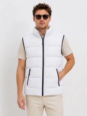 Velmora Fashion Erkek Şişme Yelek Fermuarlı Dış Cep Iç Cepli Elyaf Dolgulu Astarlı Yelek