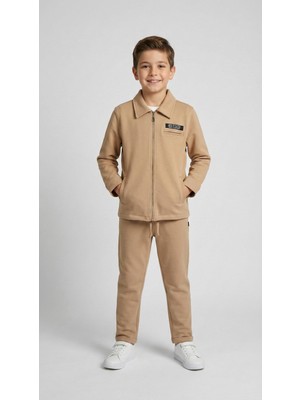 Mutlu Kids Erkek Çocuk Fermuarlı Cepli Klasik Yaka Ceket