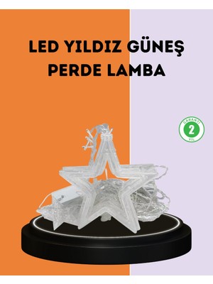 Luxana 3x3 Metre Yıldız Peri LED Perde Işık Romantik Dekorasyon - AFN9995246-8455