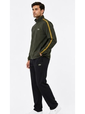 Lacoste Şeritli Haki Regular Fit Eşofman