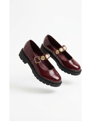 Okira Premium Bordo Rugan Oxford Babet Ayakkabı