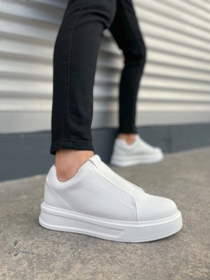 Zerenyus ZRJ007 Alba Yüksek Kalite Lastikli Günlük Erkek Sneaker - Beyaz