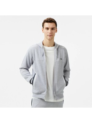 Lacoste Erkek Relaxed Fit Kapüşonlu Gri Sweatshirt