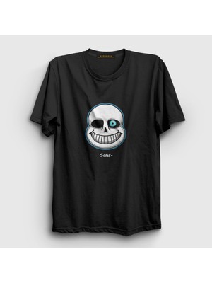 Presmono Unisex Siyah Face Sans Undertale T-Shirt