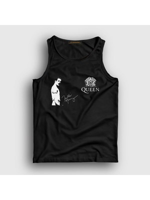 Presmono Unisex Siyah İmza Queen Freddie Mercury Atlet