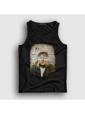 Presmono Unisex Siyah Paper Nirvana Kurt Cobain Atlet