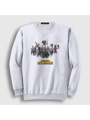 Presmono Unisex Beyaz Team Pubg Sweatshirt