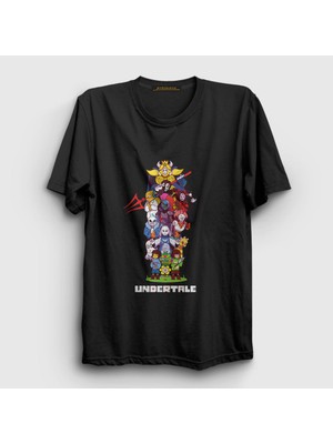 Presmono Unisex Siyah All Undertale T-Shirt