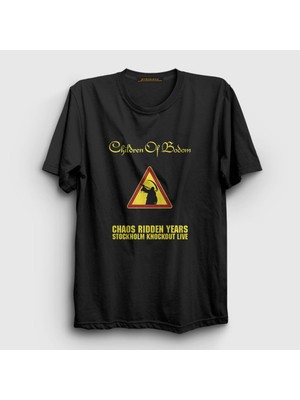 Presmono Unisex Siyah Chaos Children of Bodom T-Shirt
