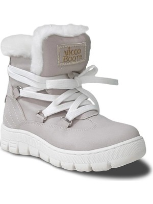 Vicco V1042479 Günlük Çocuk Bot Bej Orjinal Kız Içi Kürkü Anatomik Fermuarlı Kışlık Winter Boots Ayakkabı