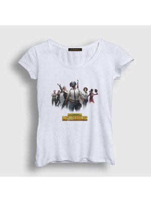 Presmono Kadın Beyaz Team Pubg T-Shirt
