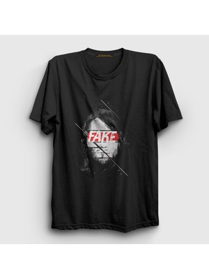 Presmono Unisex Siyah Fake Nirvana Kurt Cobain T-Shirt