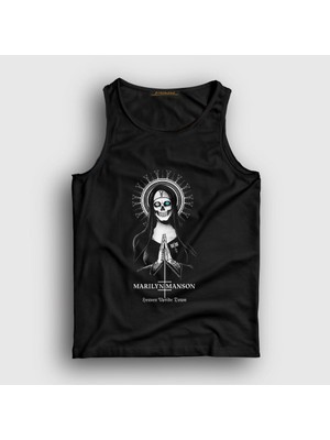Presmono Unisex Siyah Upside Down Marilyn Manson Atlet