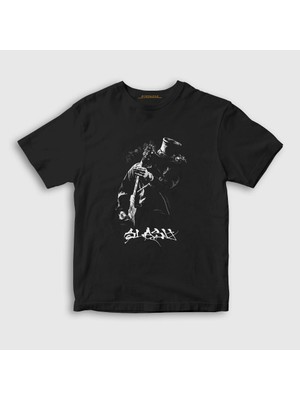 Presmono Unisex Çocuk Siyah Icon Guns N' Roses Slash T-Shirt