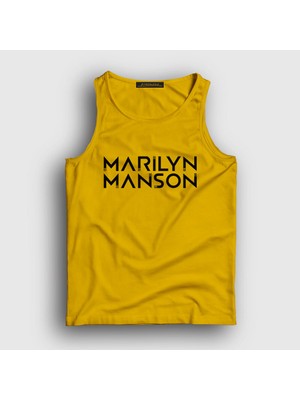 Presmono Unisex Sarı Logo Marilyn Manson Atlet