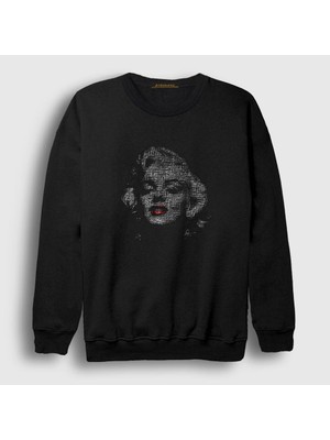 Presmono Unisex Siyah Face Marilyn Monroe Sweatshirt