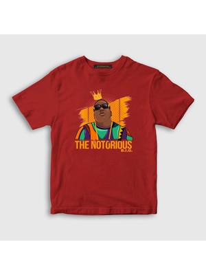 Presmono Unisex Çocuk Kırmızı King The Notorious BIG T-Shirt