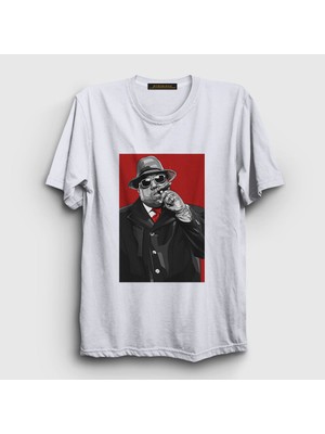 Presmono Unisex Beyaz Gangsta The Notorious BIG T-Shirt