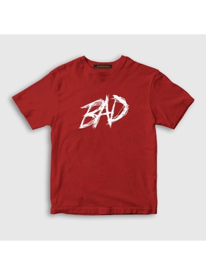Presmono Unisex Çocuk Kırmızı Bad XXXTentacion T-Shirt