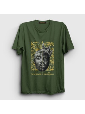 Presmono Unisex Haki Biggie Smalls Tupac Shakur T-Shirt