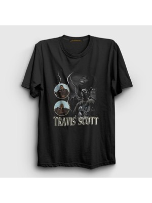 Presmono Unisex Siyah Loop Astroworld Travis Scott T-Shirt