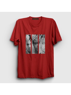 Presmono Unisex Kırmızı Three XXXTentacion T-Shirt
