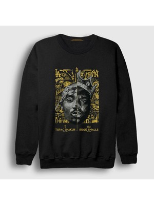 Presmono Unisex Siyah Biggie Smalls Tupac Shakur Sweatshirt