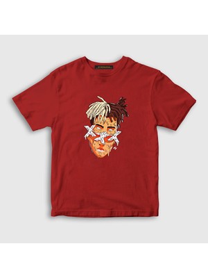 Presmono Unisex Çocuk Kırmızı Melting XXXTentacion T-Shirt