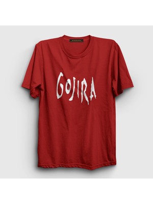 Presmono Unisex Kırmızı Logo Gojira T-Shirt