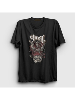 Presmono Unisex Siyah Demons Ghost T-Shirt