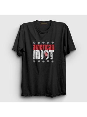 Presmono Unisex Siyah American Idiot V3 Green Day T-Shirt