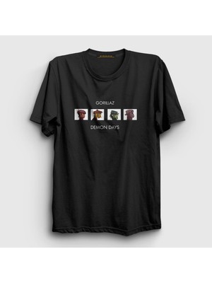 Presmono Unisex Siyah Demon Days Gorillaz T-Shirt