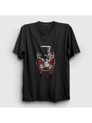 Presmono Unisex Siyah Hat Guns N' Roses T-Shirt