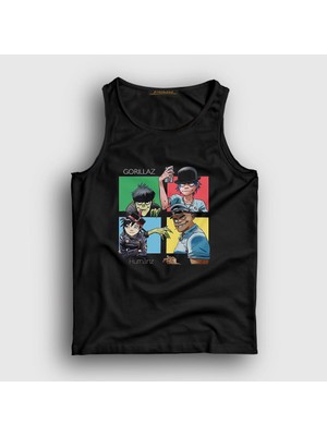 Presmono Unisex Siyah Humanz Gorillaz Atlet