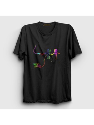 Presmono Unisex Siyah Pulp Fiction Daft Punk T-Shirt