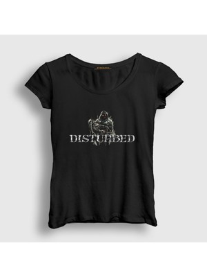 Presmono Kadın Siyah Death Disturbed T-Shirt