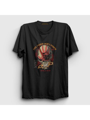 Presmono Unisex Siyah Fist Five Finger Death Punch T-Shirt