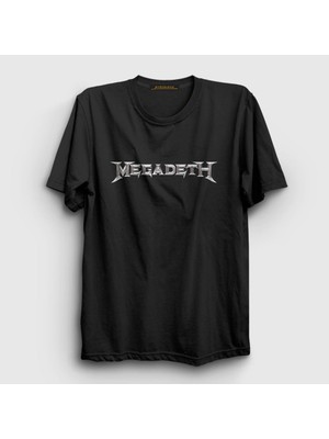 Presmono Unisex Siyah Logo Megadeth T-Shirt